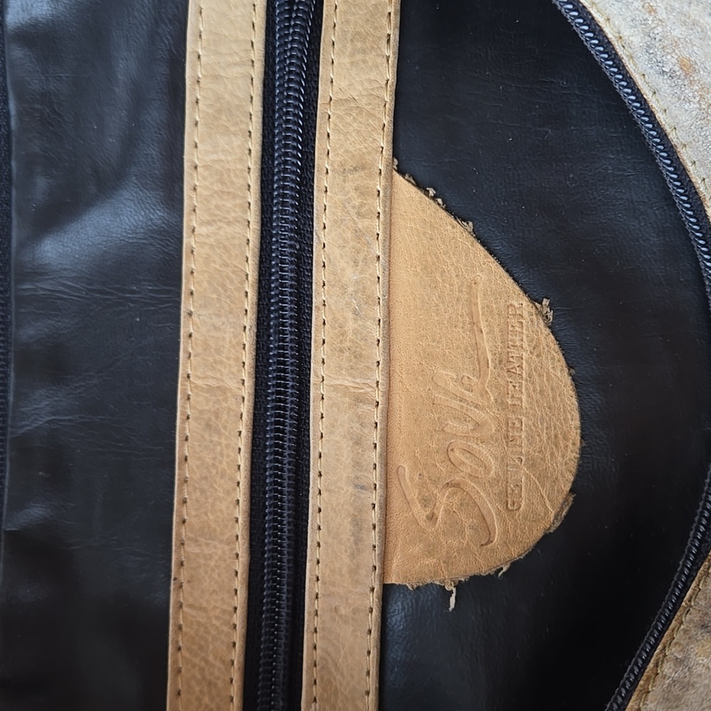 Vintage Sova Hand Painted Leather Crouching Tiger 10"15" Clutch View 4